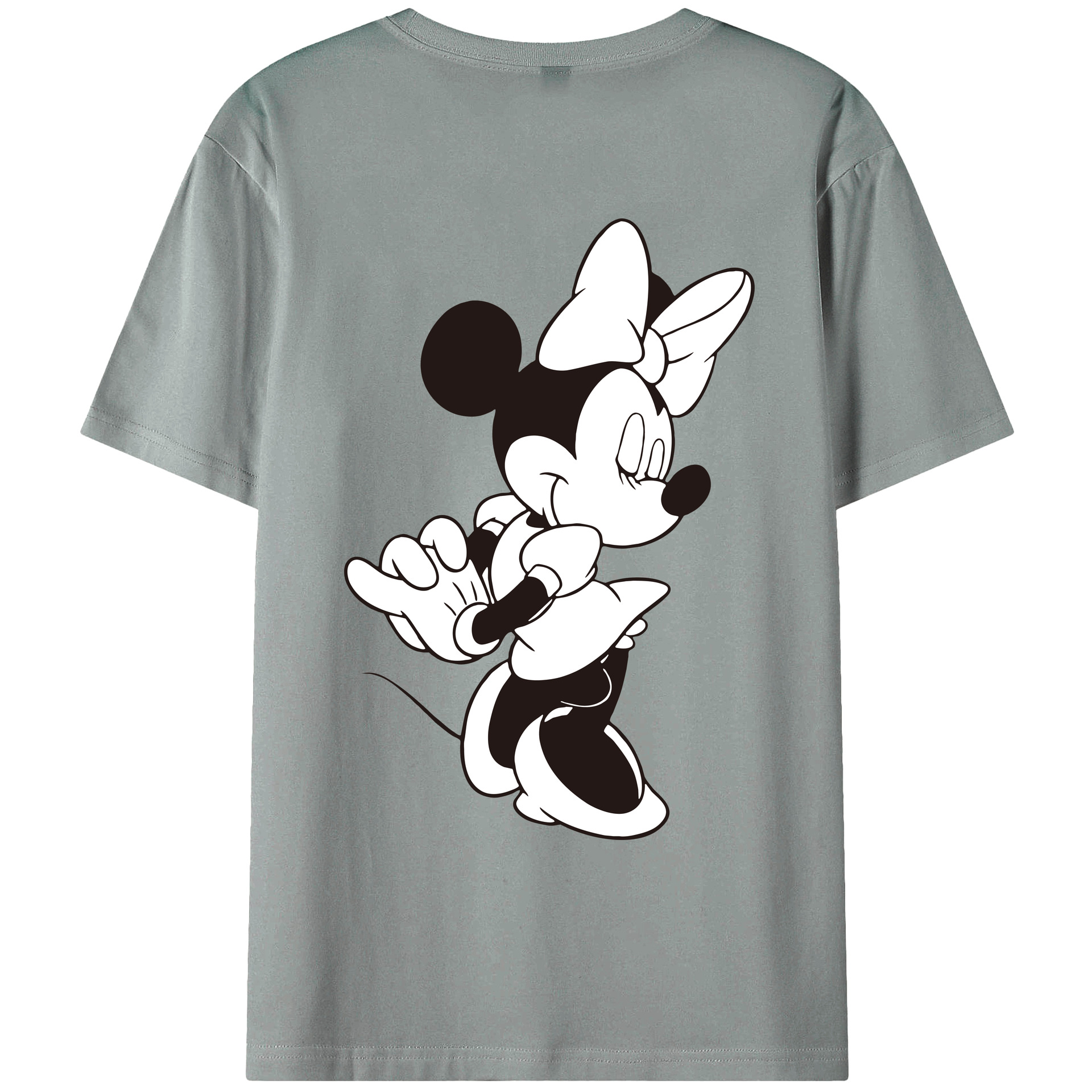 ミッキーマウス Mickey Mouse 綿100％ メンズ半袖Tシャツ（バックプリント） 通気性